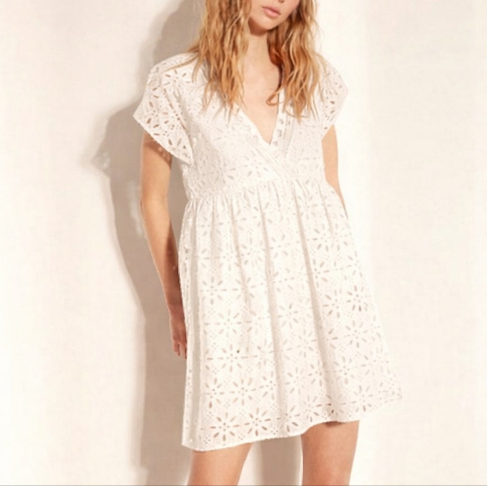 Aritzia White Eyelet Mini Dress